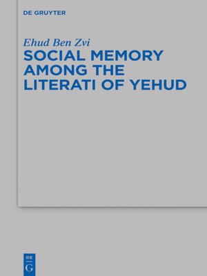 cover image of Social Memory among the Literati of Yehud